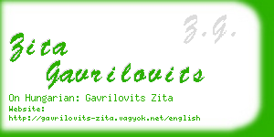 zita gavrilovits business card